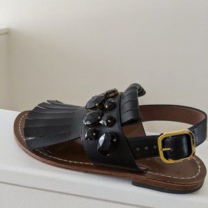 Leather crystal embellishment sandals 8.5 - 9